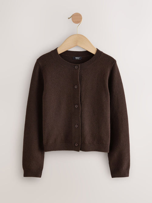 Chocolate Brown Button Up Cardigan (3-16yrs)