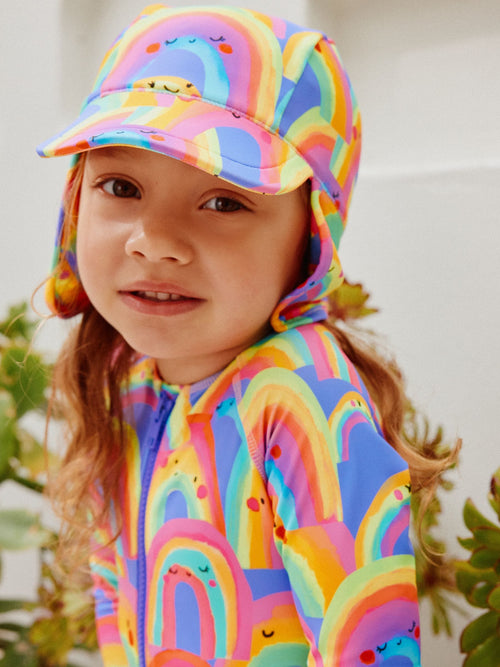 Purple Rainbow Swim Legionnaire Hat (3mths-10yrs)