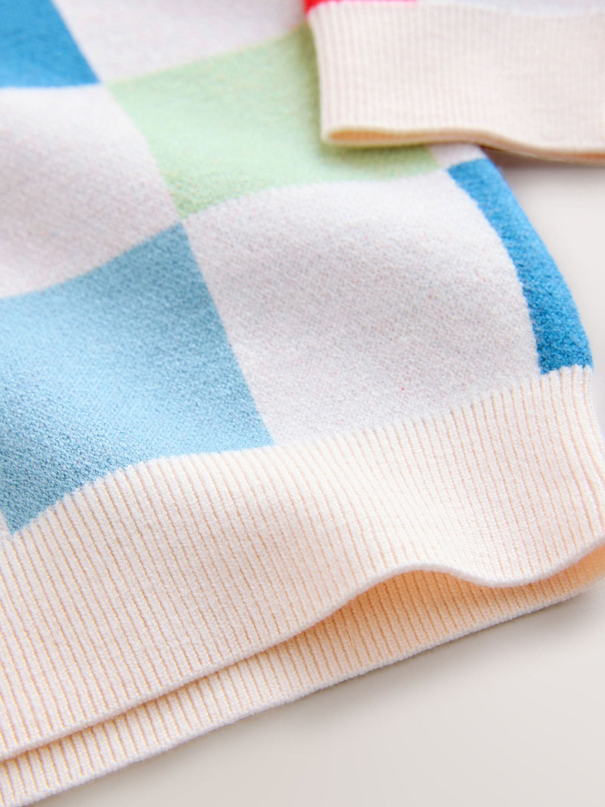 Bright Checkerboard Knitted Crew Neck Jumper (3mths-7yrs)