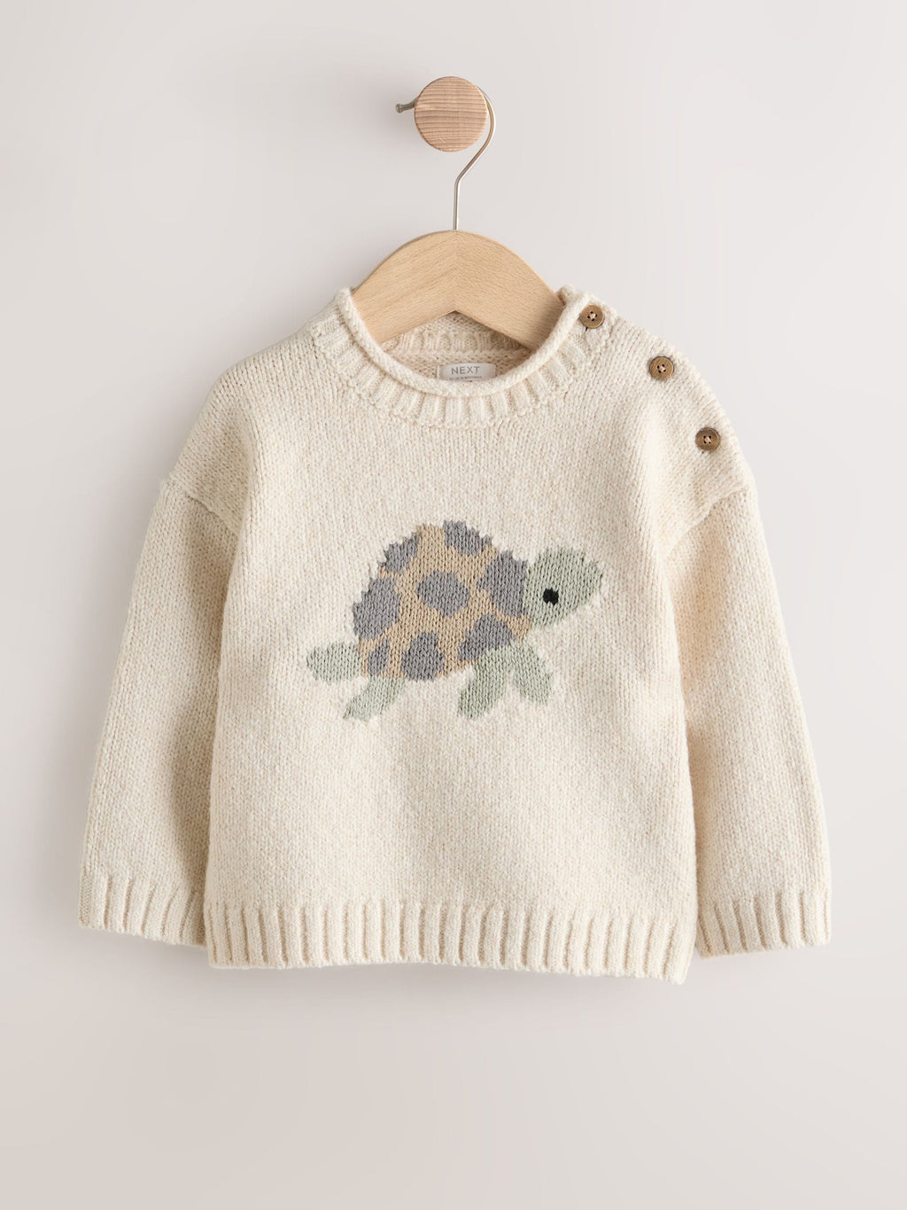 Cream Turtle Character Knitted Crew Neck Jumper (3mths-7yrs)