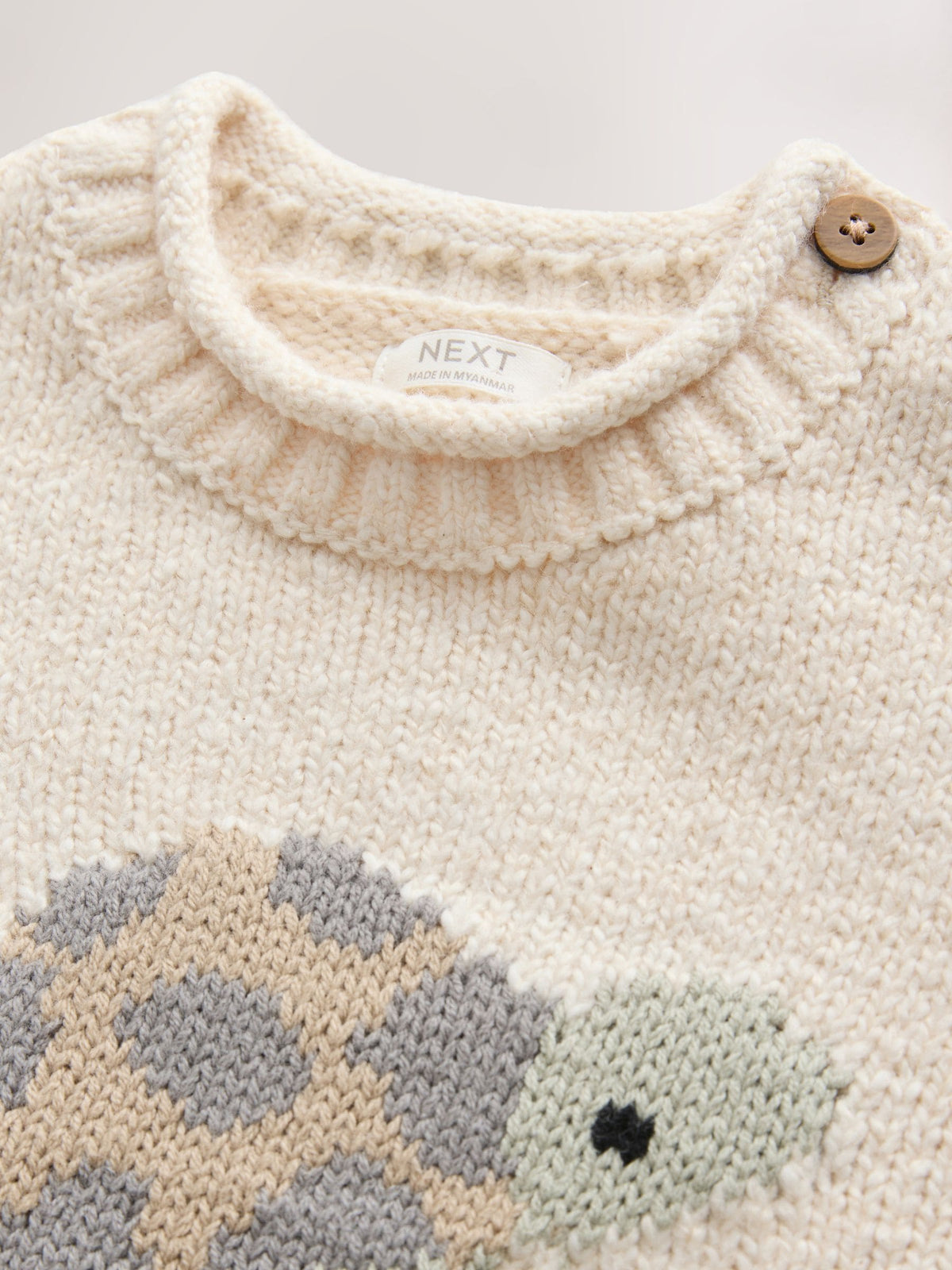 Cream Turtle Character Knitted Crew Neck Jumper (3mths-7yrs)