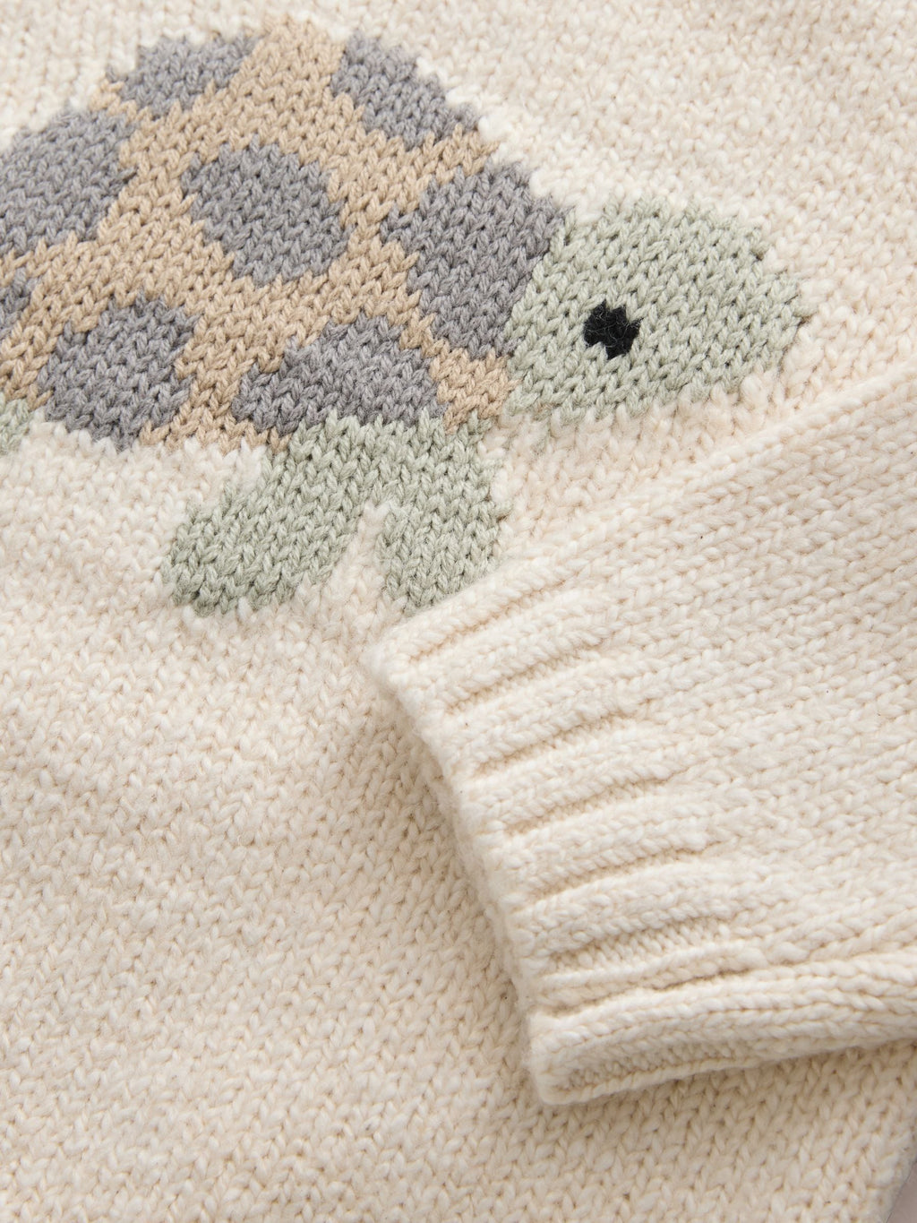 Cream Turtle Character Knitted Crew Neck Jumper (3mths-7yrs)