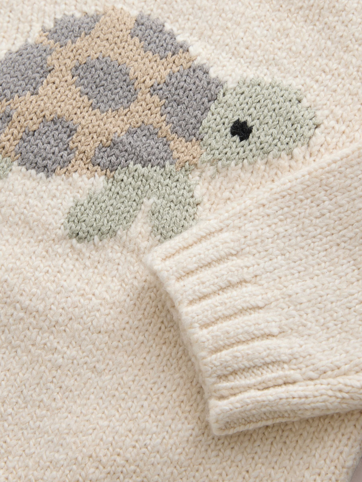 Cream Turtle Character Knitted Crew Neck Jumper (3mths-7yrs)