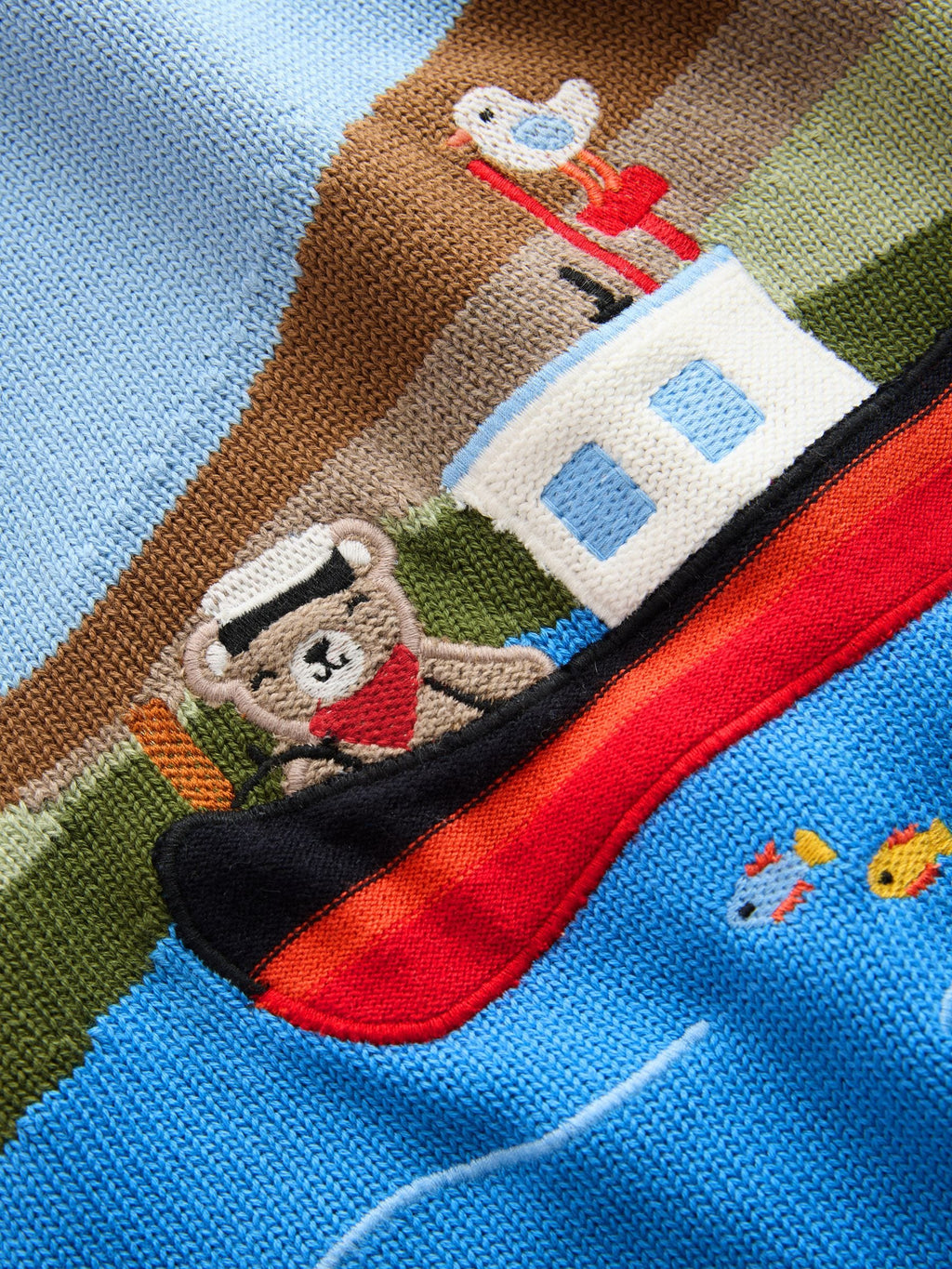 Blue Boat Knitted Crew Neck Jumper (3mths-7yrs)