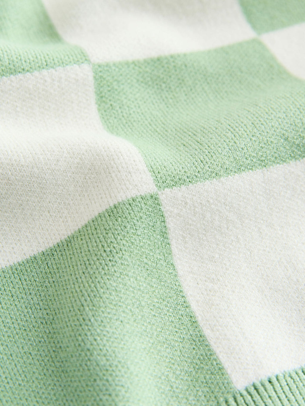 Green Checkerboard Knitted Crew Neck Jumper (3mths-7yrs)