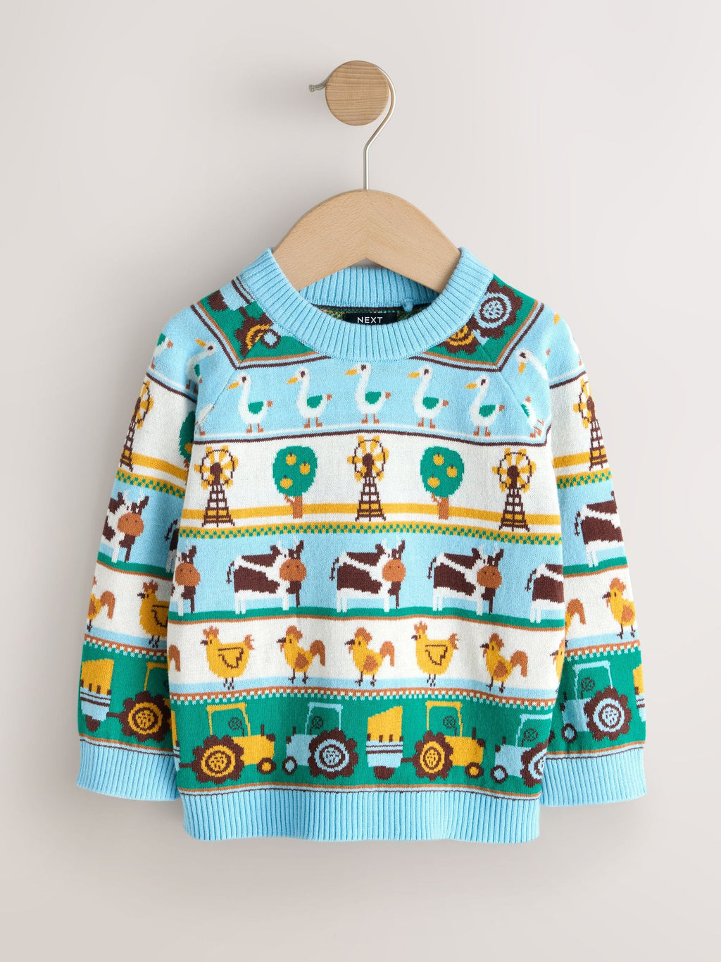 Multi Fairisle Pattern Character Knitted Crew Neck Jumper (3mths-7yrs)