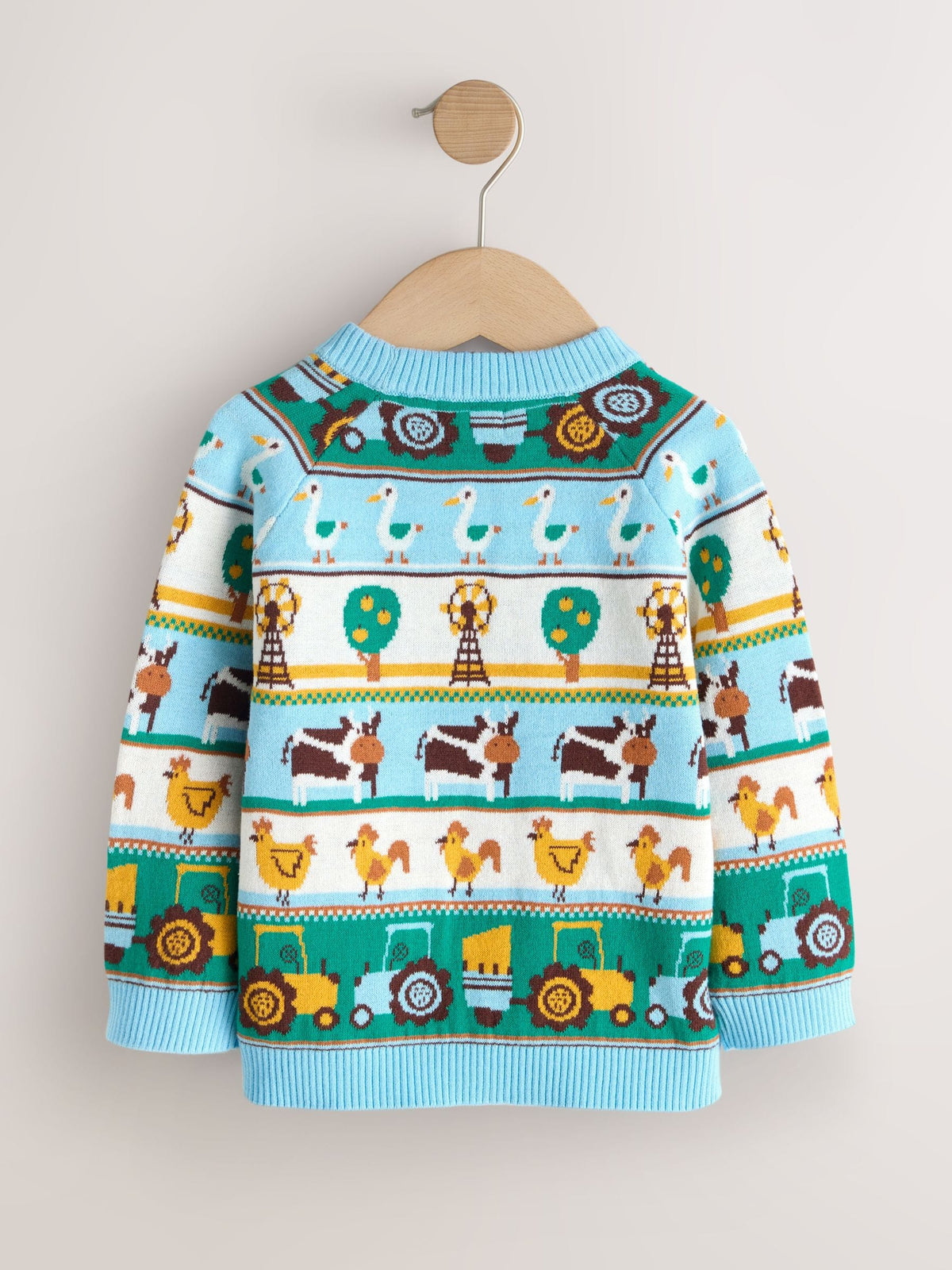 Multi Fairisle Pattern Character Knitted Crew Neck Jumper (3mths-7yrs)