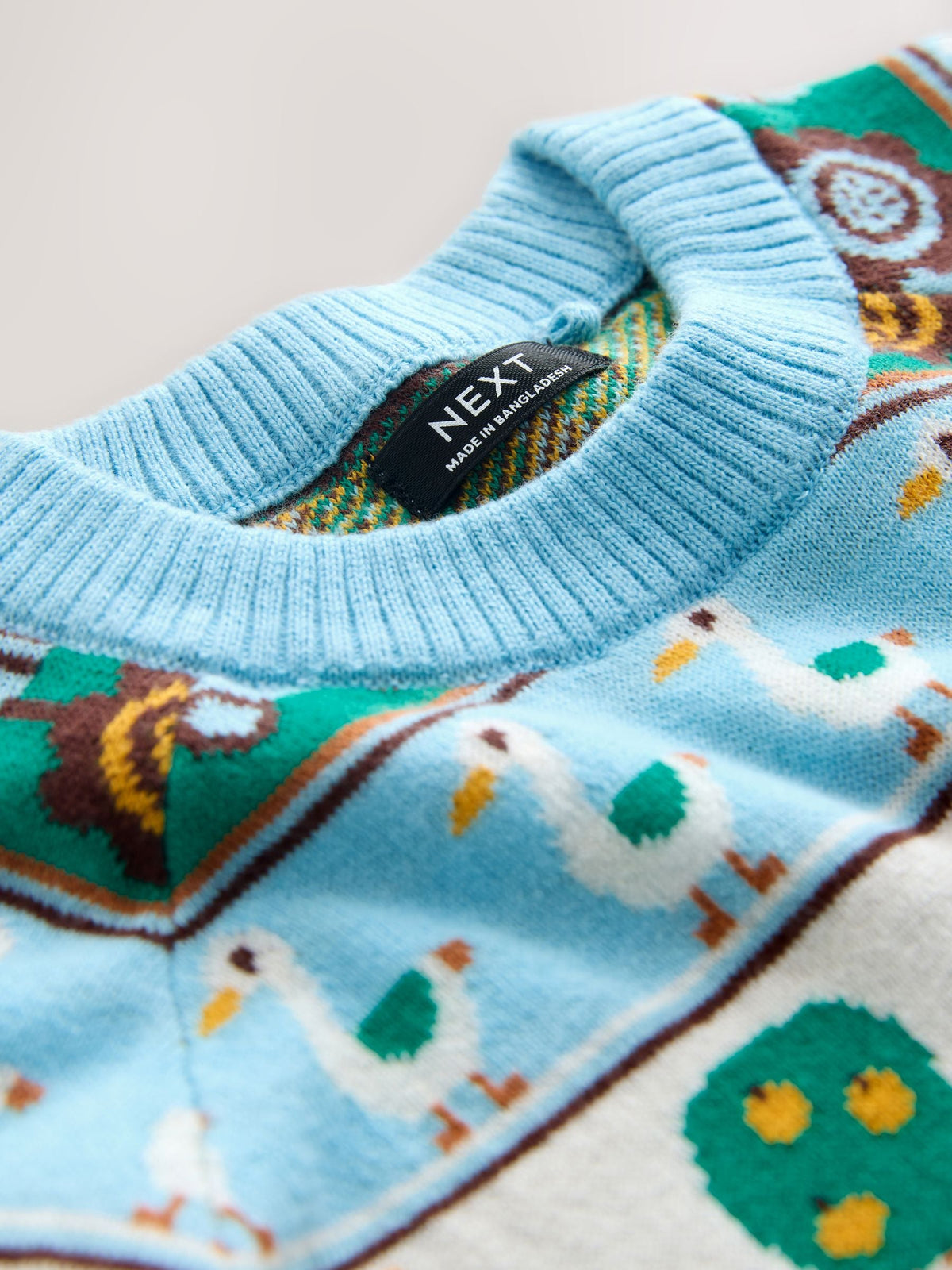 Multi Fairisle Pattern Character Knitted Crew Neck Jumper (3mths-7yrs)
