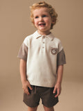Neutral Bear Character Button Neck Knitted Polo Shirt (3mths-7yrs)