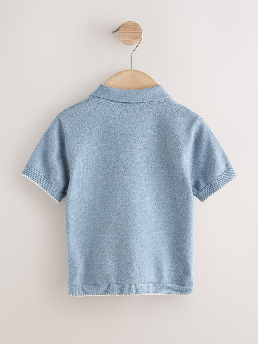 Blue Transport Character Button Neck Knitted Polo Shirt (3mths-7yrs)