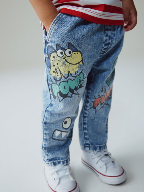 Mid Blue Denim Loose Fit Jeans (3mths-7yrs)