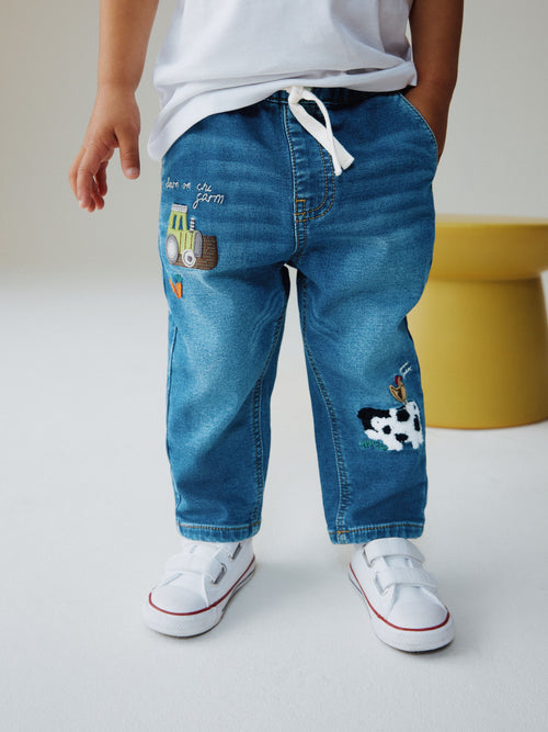 Mid Blue Farm Character Loose Fit Jeans (3mths-7yrs)
