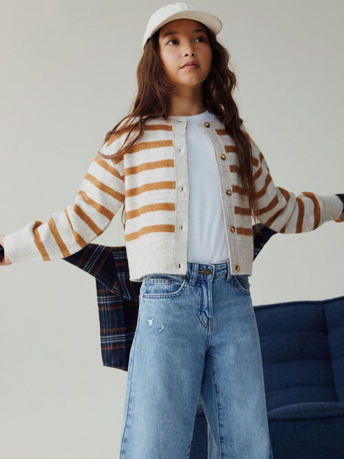 Neutral Stripe Cosy Cardigan (3-16yrs)