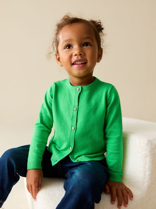 Bright Green Cardigan (3mths-10yrs)