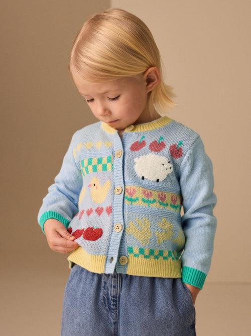 Blue Farm Animal Cardigan (3mths-7yrs)