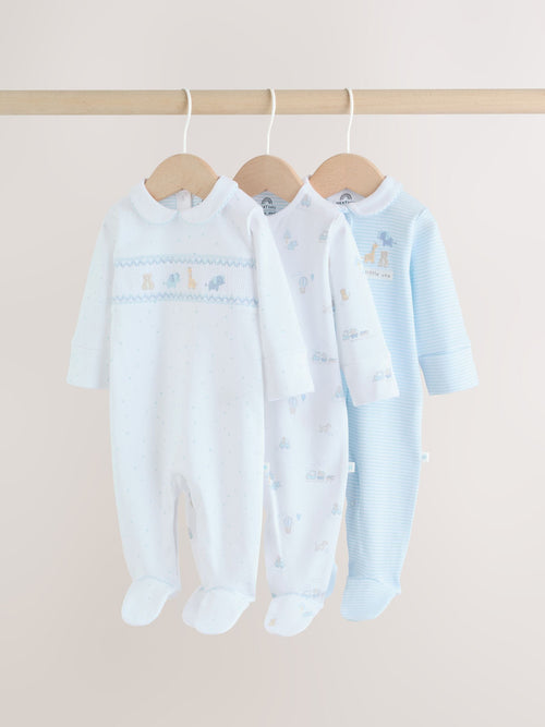 White Sleepsuits 3 Pack (0-2yrs)