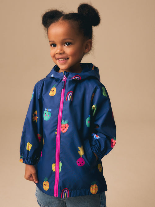 Navy Character Shower Resistant Printed Raincoat (3mths-7yrs)