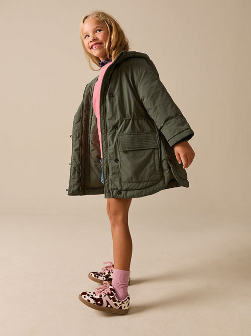 Khaki Shower Resistant Padded Parka (5-13yrs)