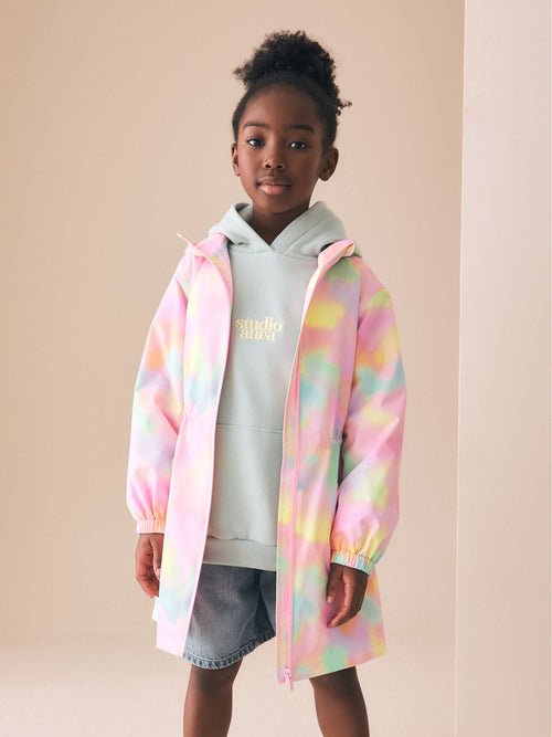 Pink Marble Waterproof Jacket (3-16yrs)