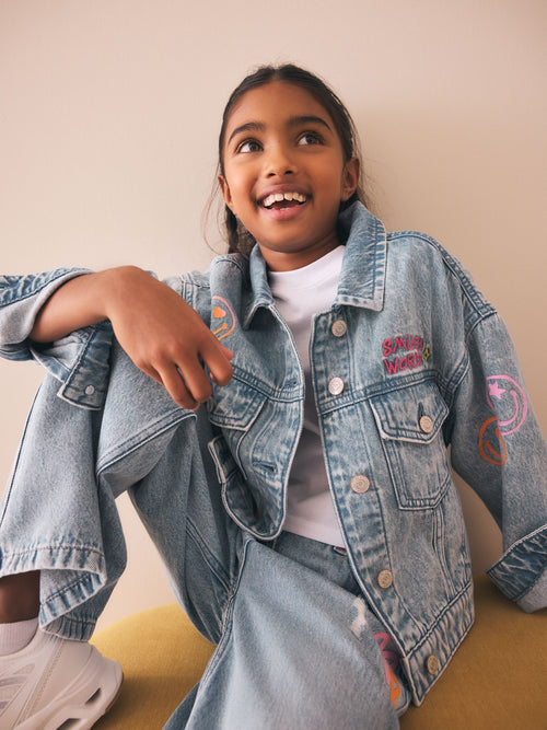 Mid Blue Smiley Denim Jacket (3-16yrs)