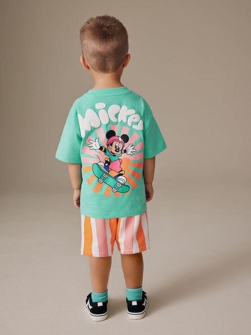 Green/Orange Mickey Mouse T-Shirt and Shorts Set (3mths-8yrs)