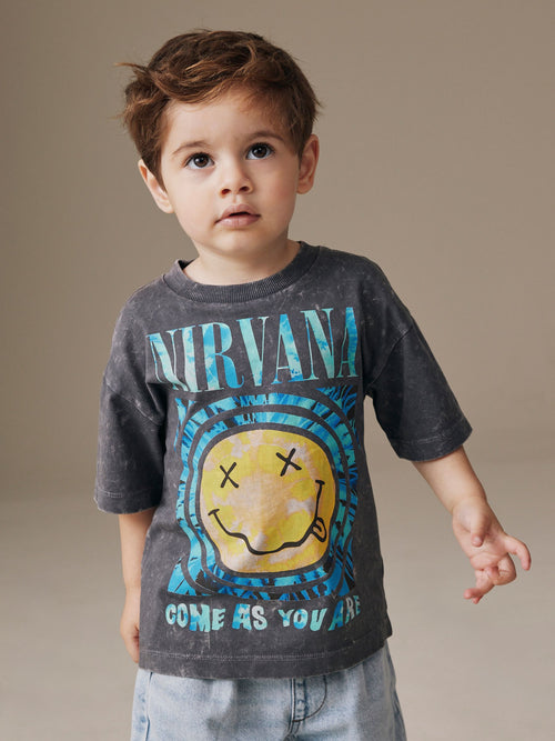 Nirvana Grey Short Sleeve Band Graphic T-Shirt (3mths-8yrs)