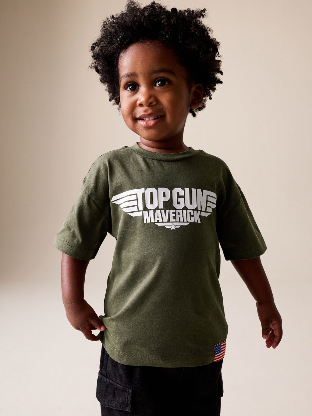 Khaki Green Top Gun Short Sleeve T-Shirt (3mths-8yrs)