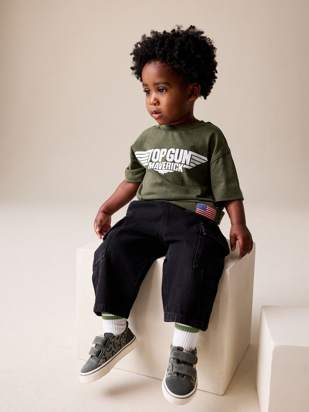 Khaki Green Top Gun Short Sleeve T-Shirt (3mths-8yrs)