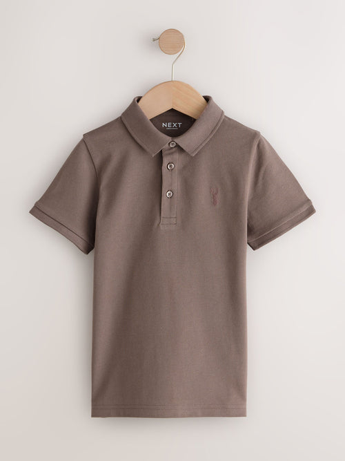 Stag Mink Brown Short Sleeve Polo Shirt (3-16yrs)