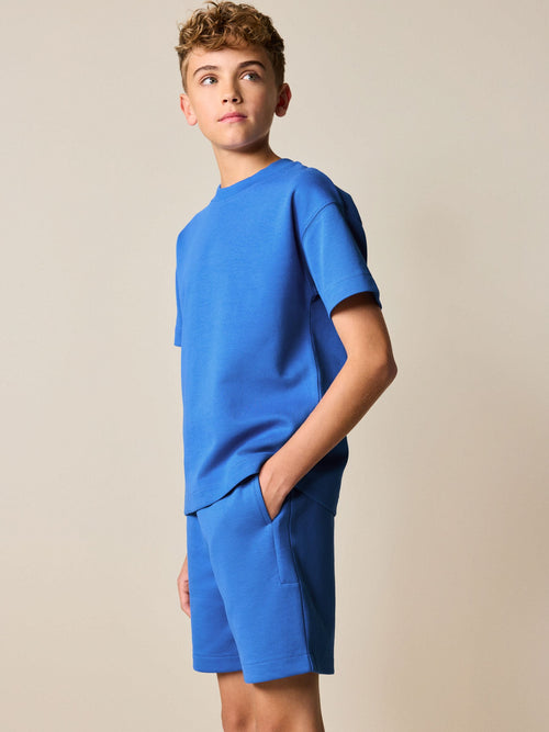 Cobalt Blue Relaxed Fit Heavyweight T-Shirt and Shorts Set (3-16yrs)