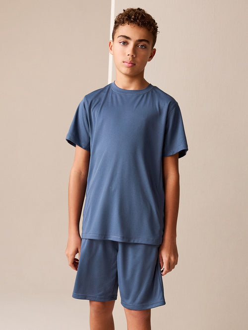 Mid Blue Sports T-Shirt and Shorts Set (3-16yrs)