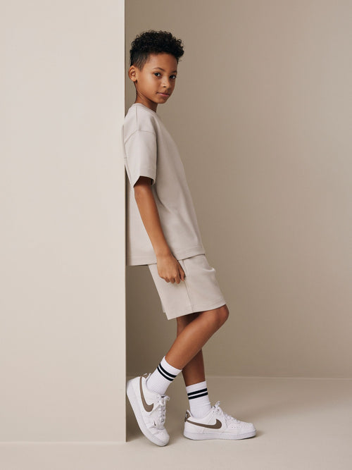 Cement Relaxed Fit Heavyweight T-Shirt and Shorts Set (3-16yrs)