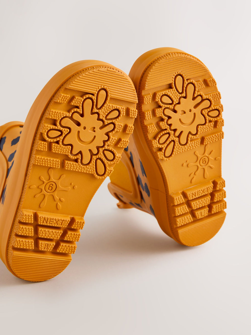 Yellow Leopard Print Warm Lined Ankle Wellies