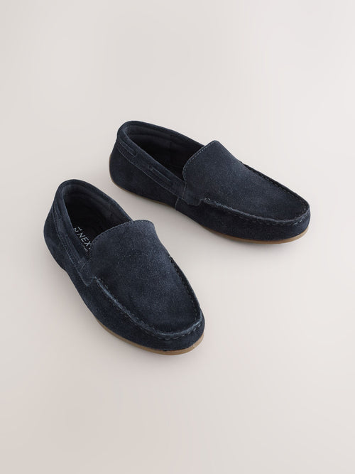 Suede Navy Loafers