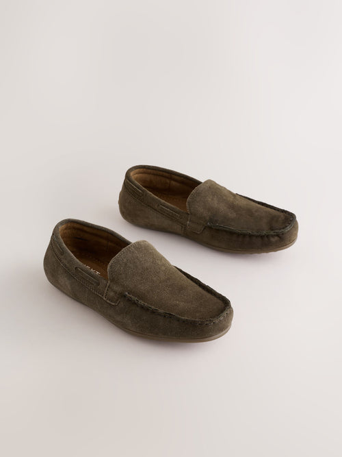 Suede Khaki Standard Fit (F) Loafers