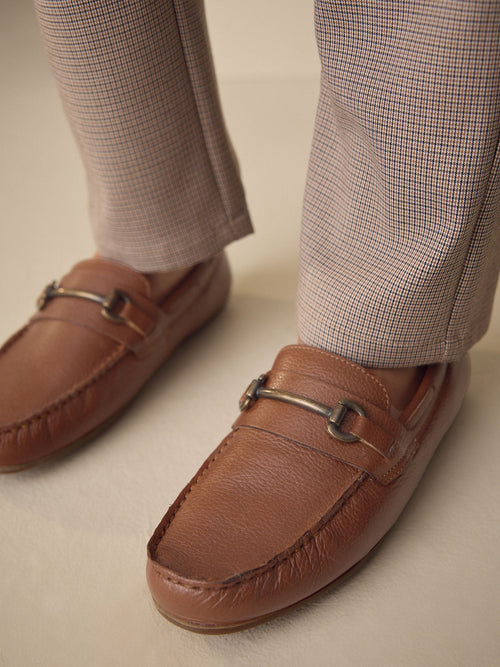Tan Brown Leather Snaffle Standard Fit (F) Loafers