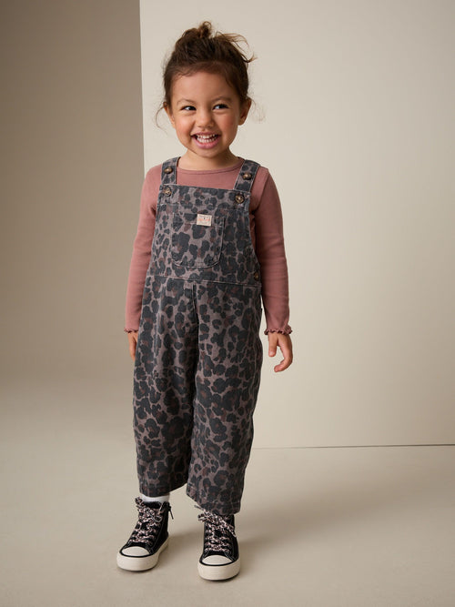 Animal Print Denim Dungarees (3mths-7yrs)