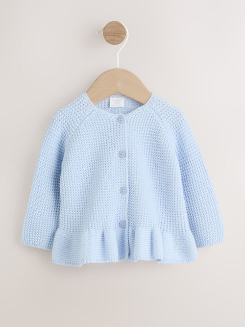 Blue Peplum Baby Knitted Cardigan (0mths-2yrs)