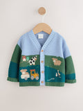 Blue/Green Baby Embroidered Cardigan (0mths-2yrs)