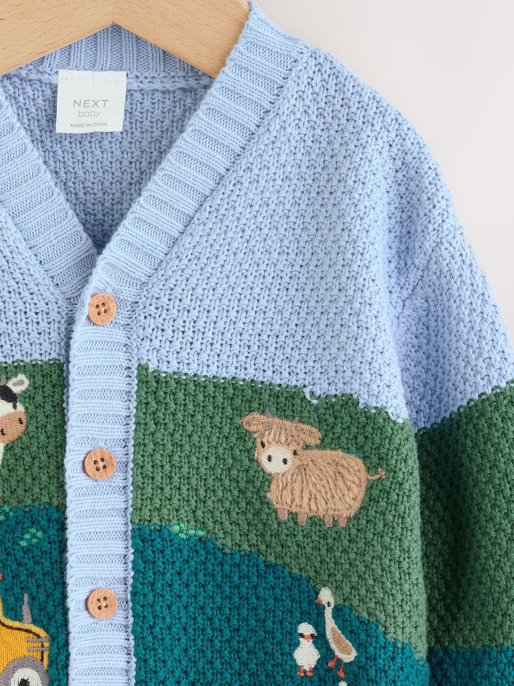 Blue/Green Baby Embroidered Cardigan (0mths-2yrs)