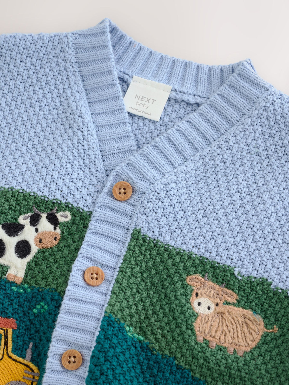 Blue/Green Baby Embroidered Cardigan (0mths-2yrs)