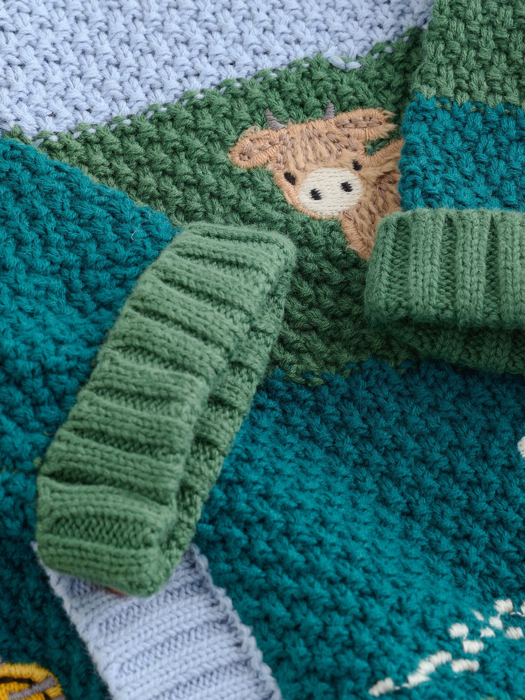 Blue/Green Baby Embroidered Cardigan (0mths-2yrs)