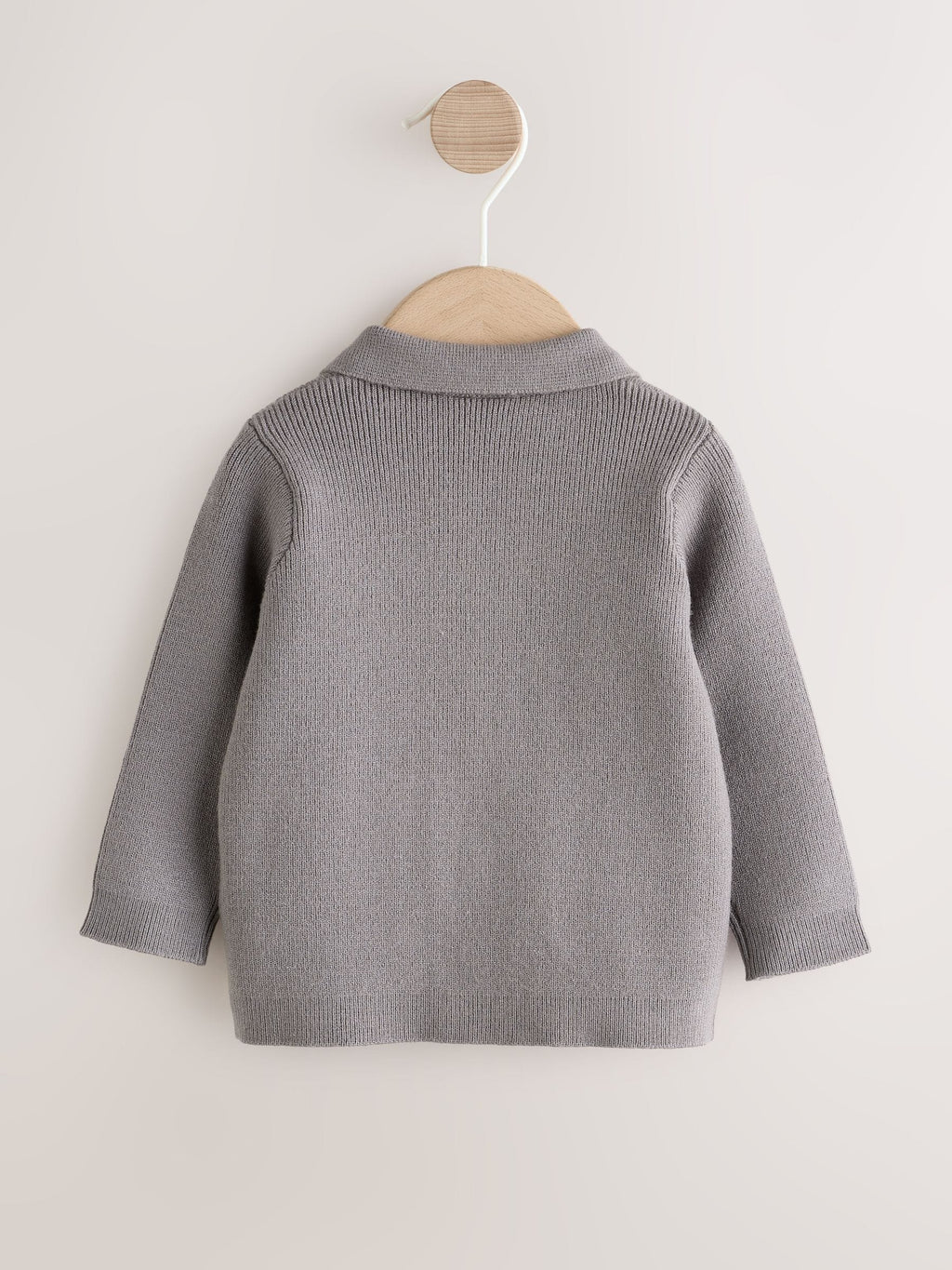 Charcoal Grey Zip front knitted Shacket (0mths-2yrs)
