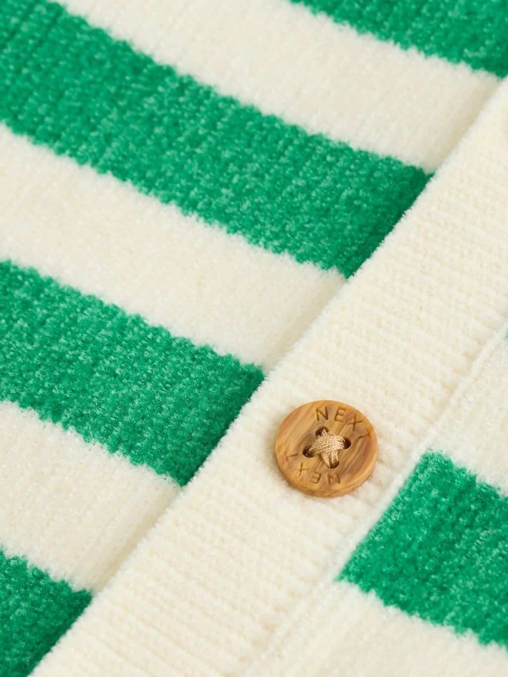 Green Striped Button Through Chenille Baby Cardigan (0mths-2yrs)