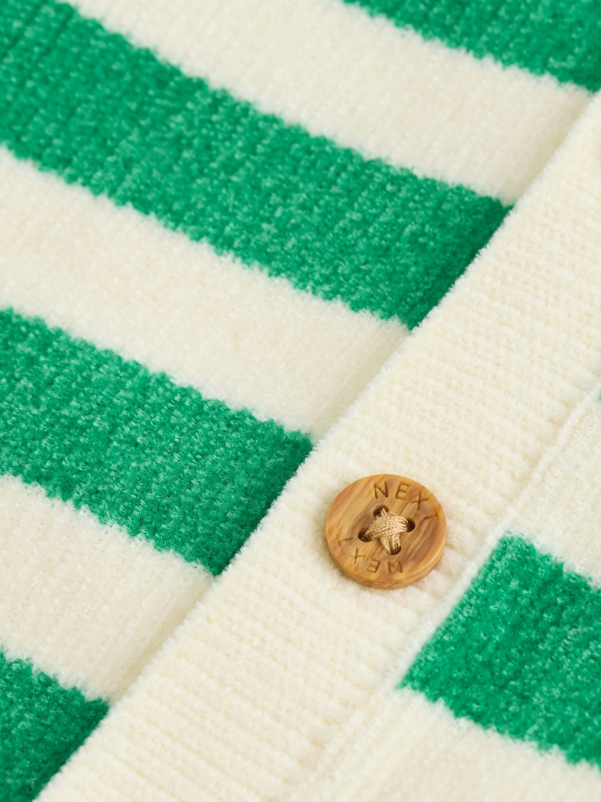 Green Striped Button Through Chenille Baby Cardigan (0mths-2yrs)