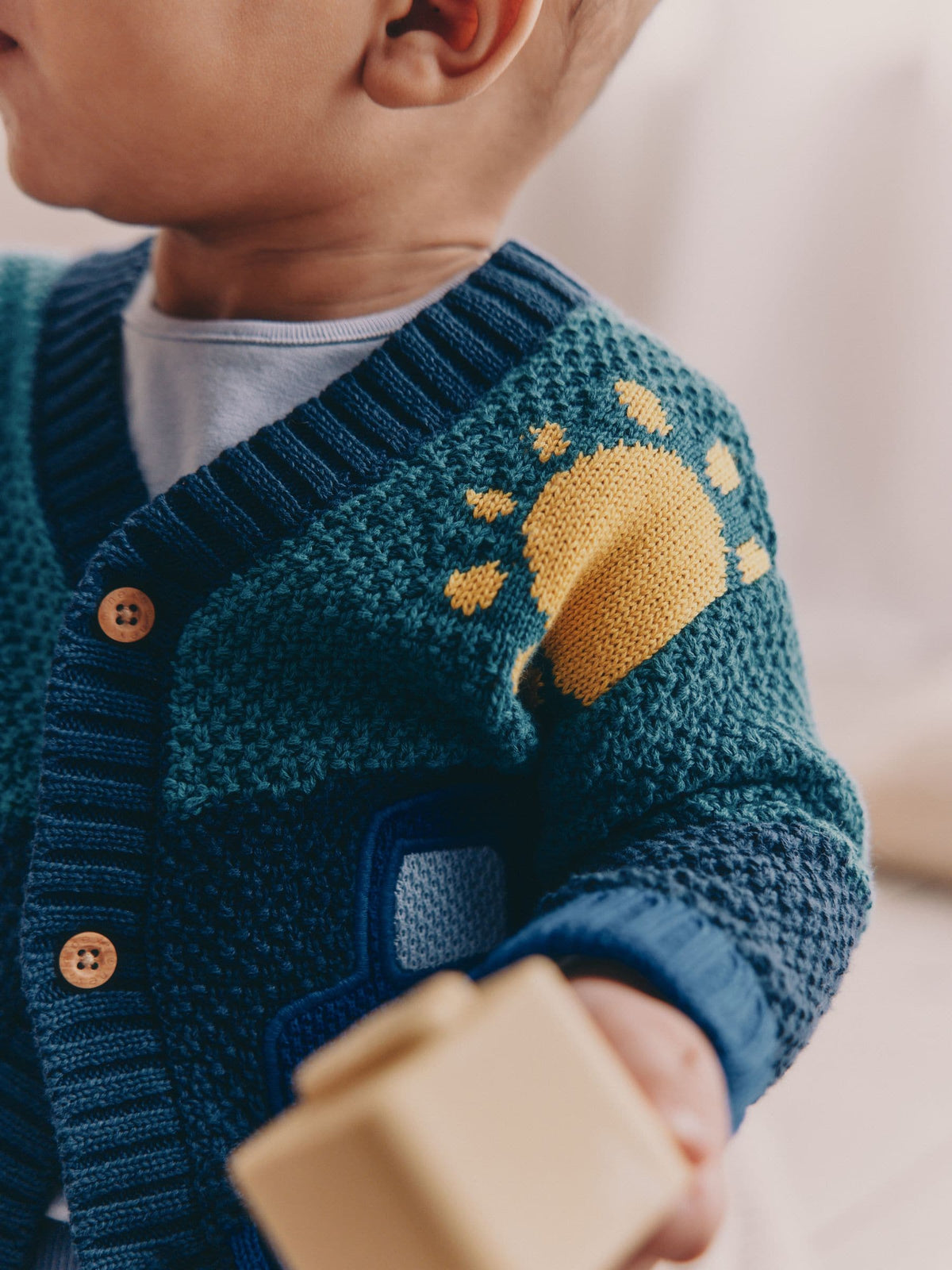 Blue Transport Baby Embroidered Cardigan (0mths-2yrs)