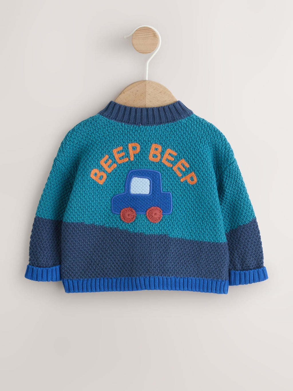 Blue Transport Baby Embroidered Cardigan (0mths-2yrs)