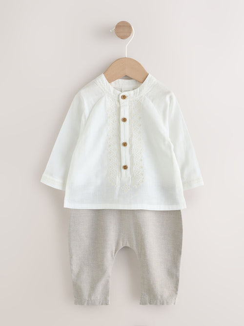 Neutral Baby Occasion Romper (0mths-2yrs)
