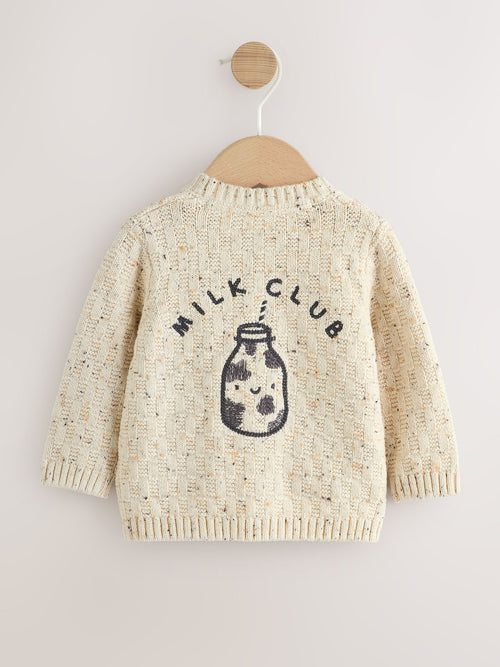 Natural Milk Club Embroidered Baby Cardigan