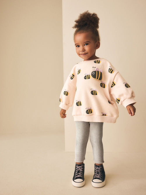 Cream Stripe Bee Sweatshirt and Leggings Set (3mths-7yrs)